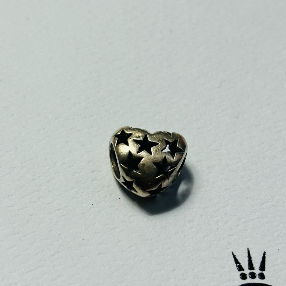 Silver Starry Heart Charm